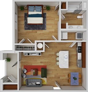 One Bedroom / One Bath - 759 Sq. Ft.*